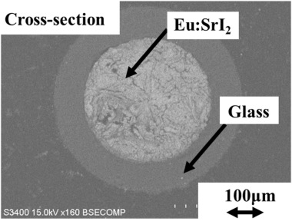 Novel optical-guiding crystal scintillator composed of an Eu-doped SrI2 core and glass cladding